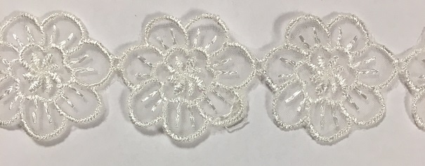 Broderad chiffongspets Blomgirlang