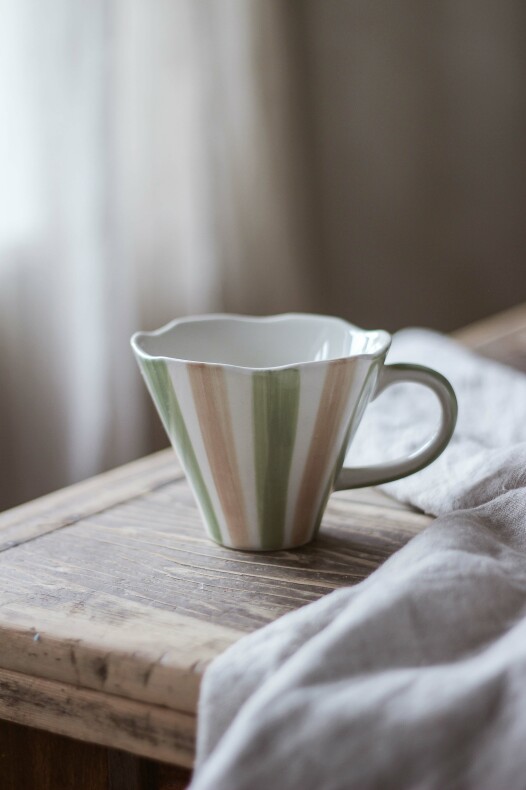 Majas mugg stripes ockra - 2