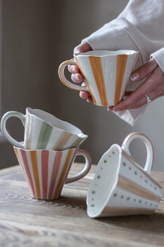 Majas mugg stripes ockra - 3
