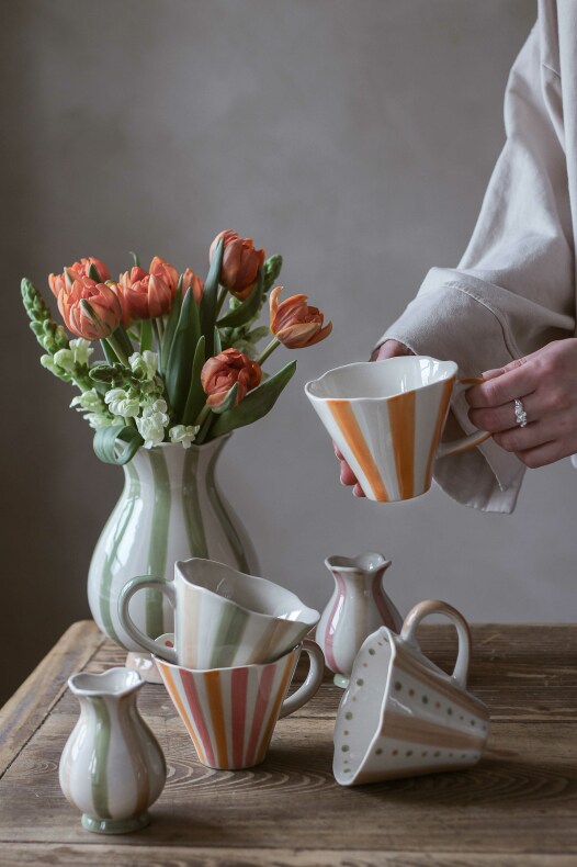 Majas mugg stripes ockra - 4