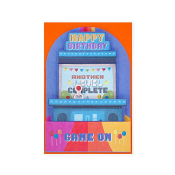 Popup Greeting card, Arcade game, Happy Birthday, Another level complete (BGPU0003)