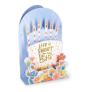 Popup Greeting card, Birthday cake, Life is short, eat the cake (BGPU0004)