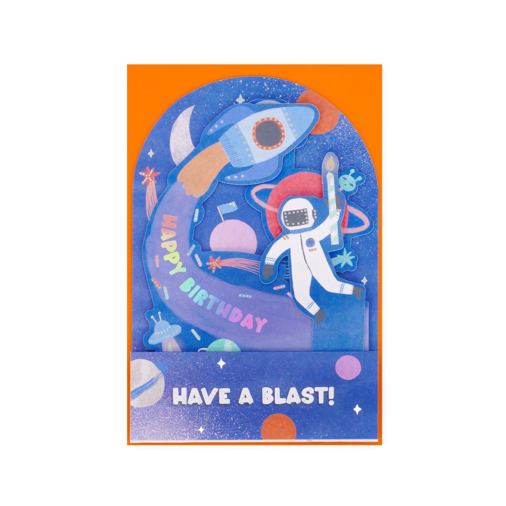 Popup Greeting card, Space, Happy Birthday, Have a blast! (BGPU0007) - 2