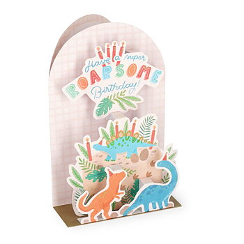 Popup Greeting card, Birthday cake, Have a super Roarsome Birthday (Dinos) (BGPU0008)