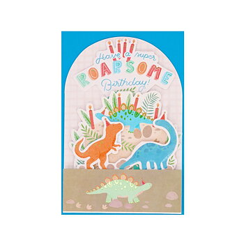 Popup Greeting card, Birthday cake, Have a super Roarsome Birthday (Dinos) (BGPU0008)