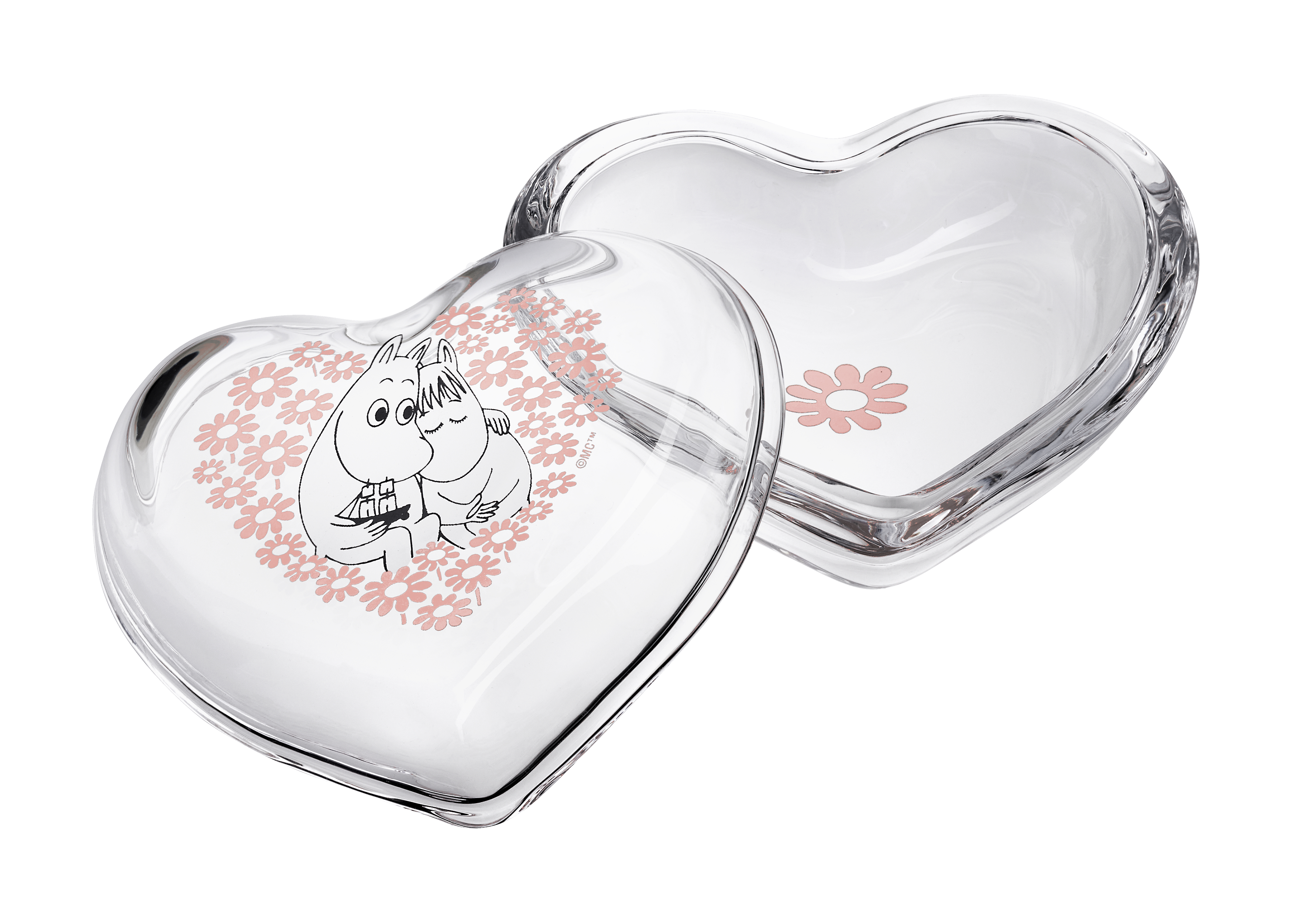 Mumin Hjärtformad Glasburk 11,5 cm - Together - 2