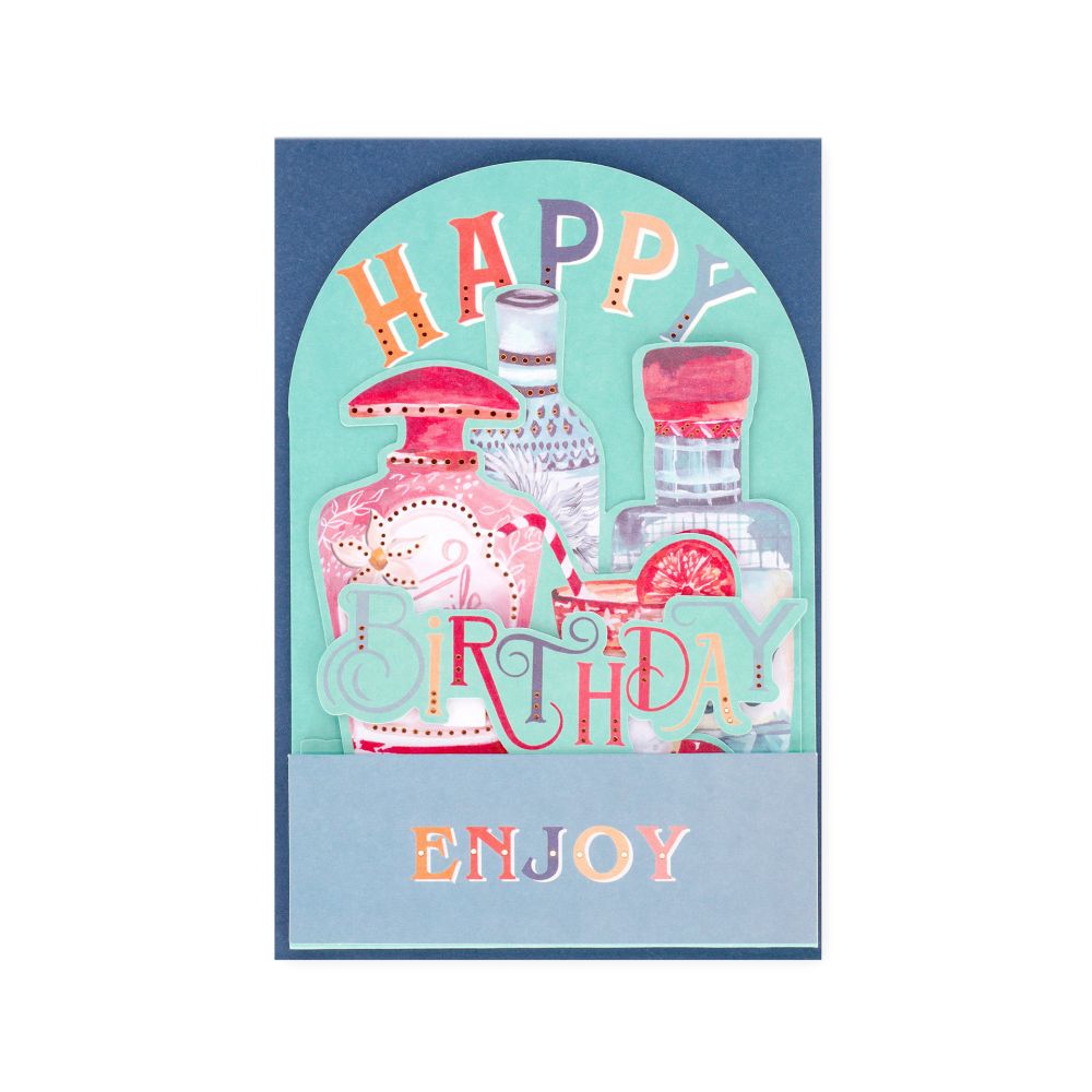 Popup Greeting card, Cocktail, Happy Birthday, Enjoy (BGPU0010) - 2