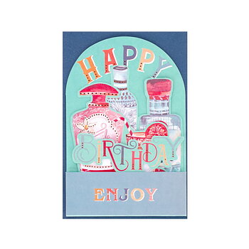 Popup Greeting card, Cocktail, Happy Birthday, Enjoy (BGPU0010)