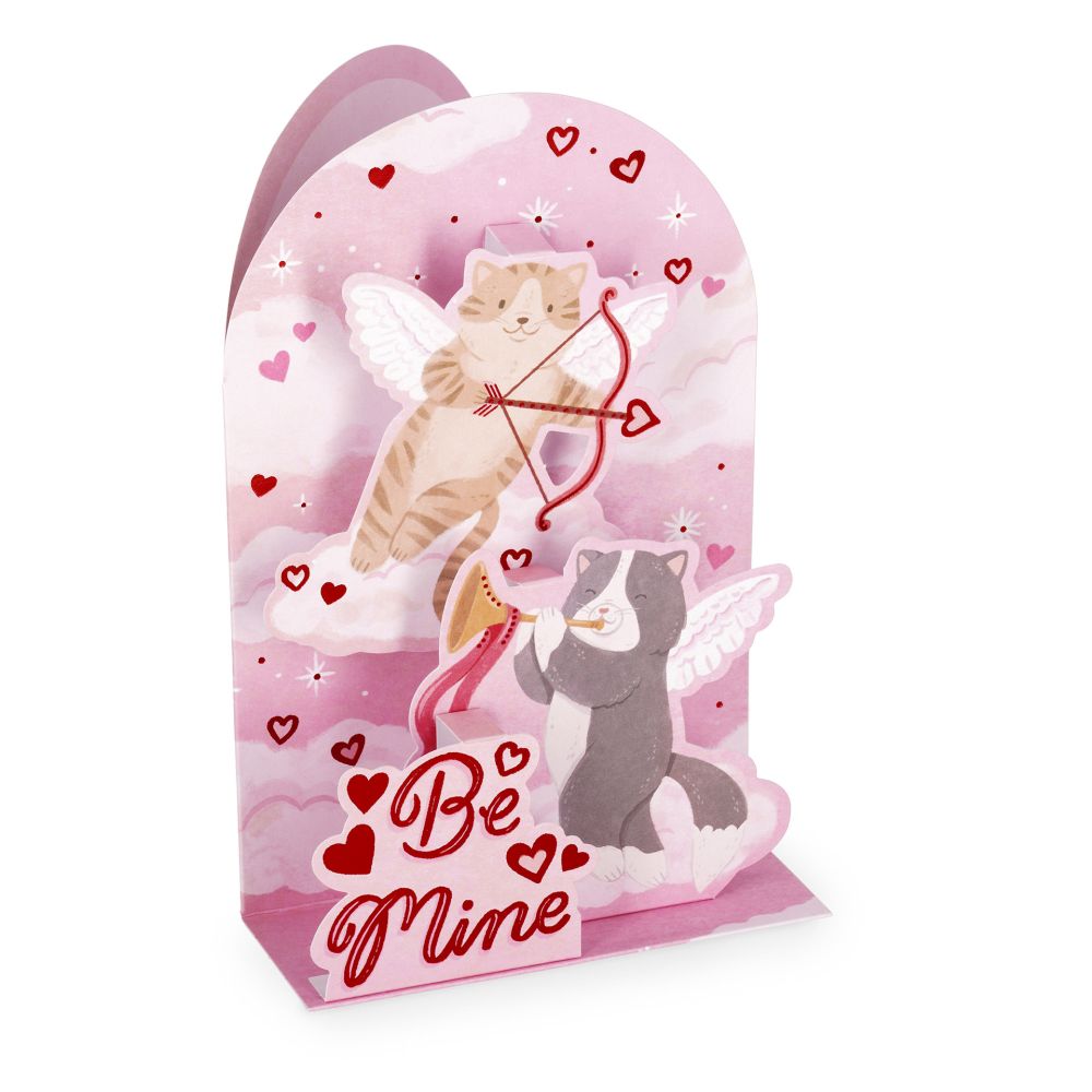 Popup Greeting card, Kitty, Be mine, I love you (BGPU0013)