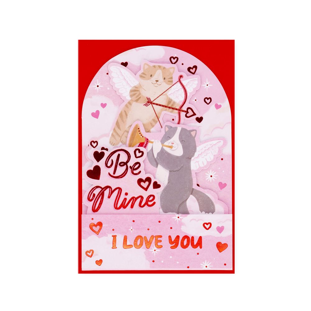 Popup Greeting card, Kitty, Be mine, I love you (BGPU0013) - 2