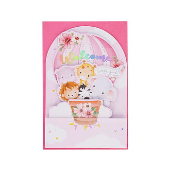 Popup Greeting card, Baby girl, Welcome Little girl (BGPU0015)