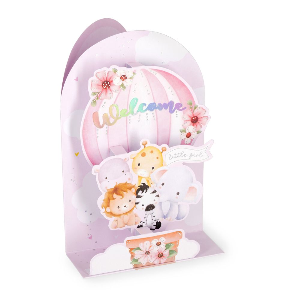 Popup Greeting card, Baby girl, Welcome Little girl (BGPU0015)