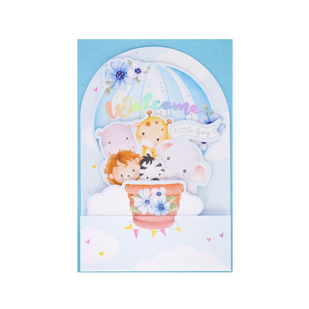 Popup Greeting card, Baby boy, Welcome Little boy (BGPU0016) - 2