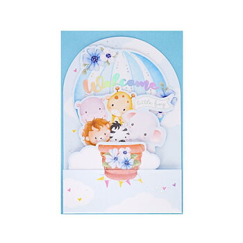 Popup Greeting card, Baby boy, Welcome Little boy (BGPU0016)