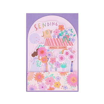 Popup Greeting card, Flower cart, Sending joy, Mobile blooms (BGPU0017)
