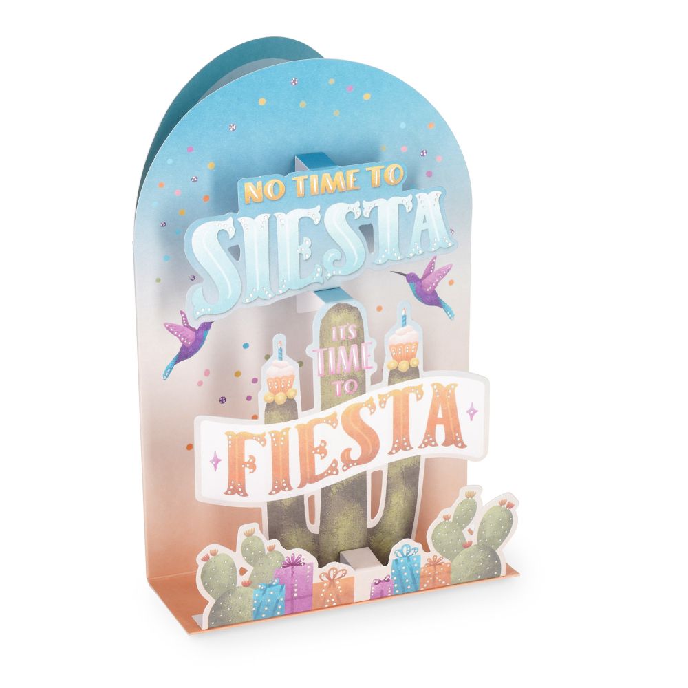 Popup Greeting card, Cactus, No time to Siesta, it´s time to Fiesta (BGPU0018)