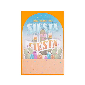 Popup Greeting card, Cactus, No time to Siesta, it´s time to Fiesta (BGPU0018)
