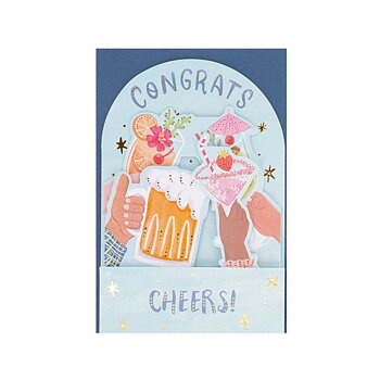Popup Greeting card, Cocktail, Congrats, Cheers! (BGPU0020)