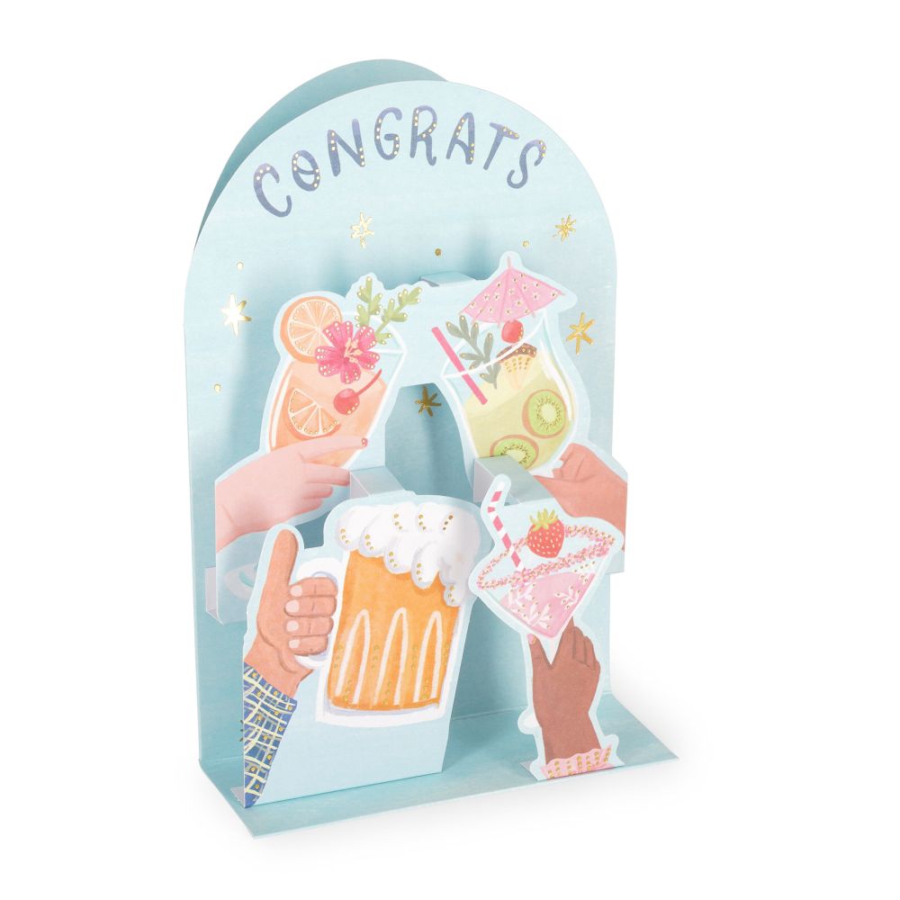 Popup Greeting card, Cocktail, Congrats, Cheers! (BGPU0020)