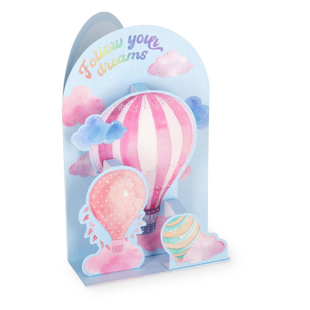 Popup Greeting card, Air Balloon, Follow your dreams, they know the way (BGPU0022)