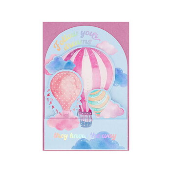 Popup Greeting card, Air Balloon, Follow your dreams, they know the way (BGPU0022)
