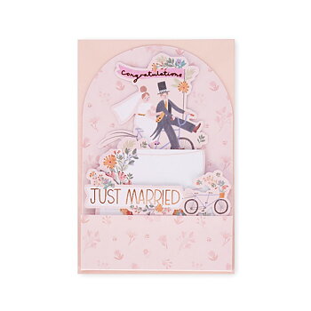 Popup Greeting card, Wedding cake, Congratulations, Just Married (BGPU0023)