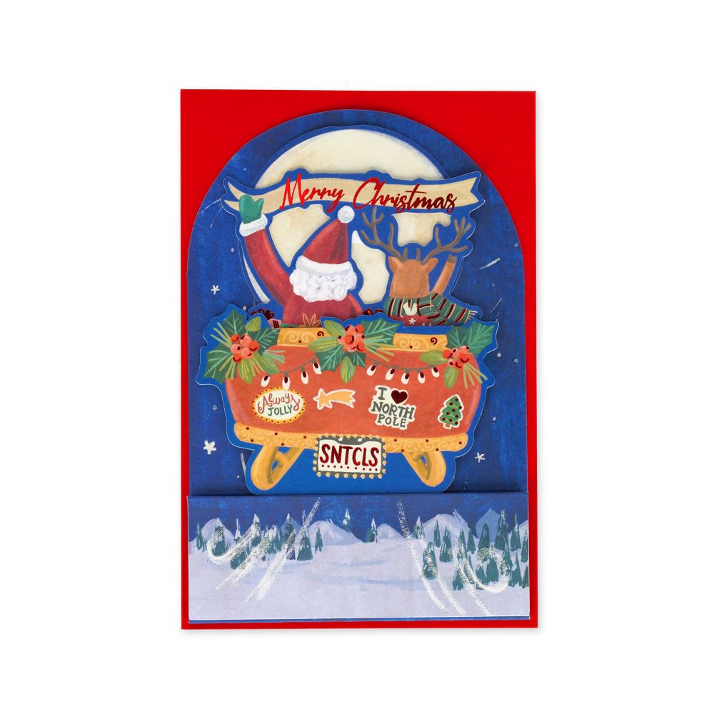 Popup Greeting card, Xmas, Sleigh, Merry Christmas, Always Jolly (BGPXS0003) - 2