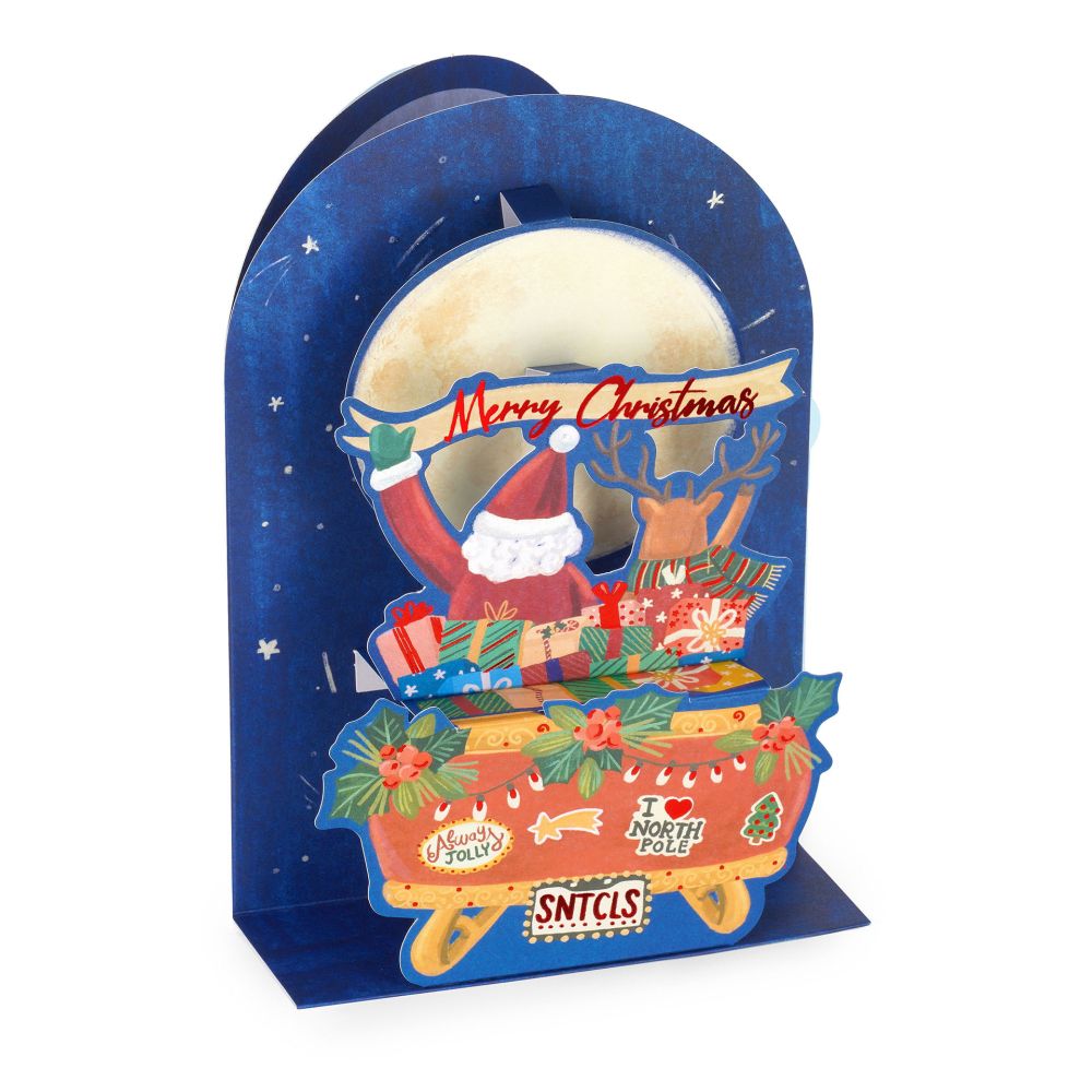 Popup Greeting card, Xmas, Sleigh, Merry Christmas, Always Jolly (BGPXS0003)
