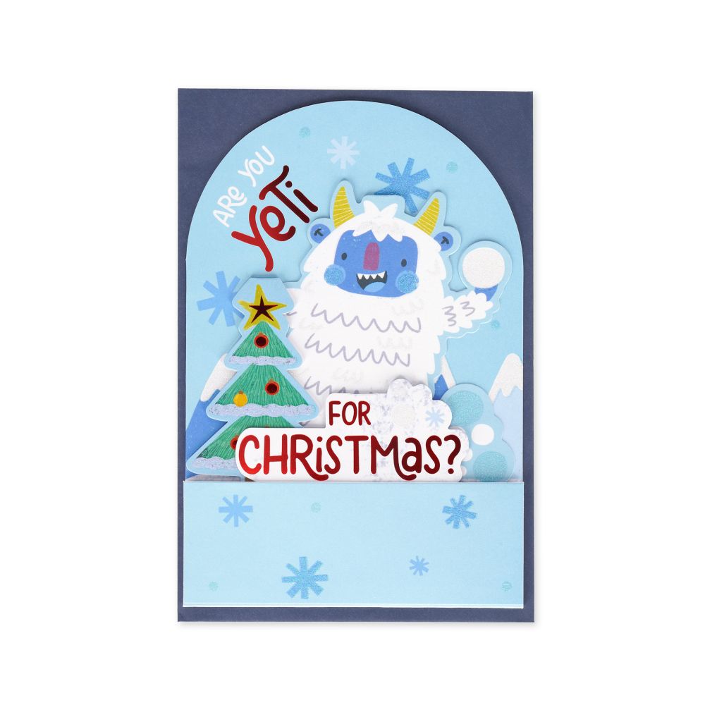 Popup Greeting card, Xmas, Yeti, Are you Yeti for Christmas? (BGPXS0004) - 2