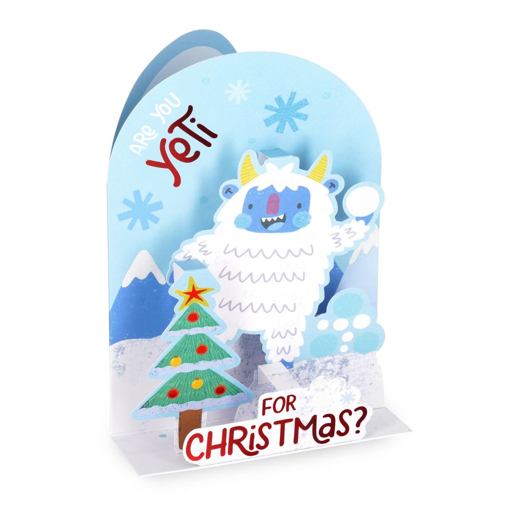 Popup Greeting card, Xmas, Yeti, Are you Yeti for Christmas? (BGPXS0004)