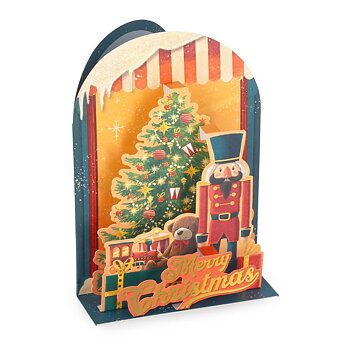 Popup Greeting card, Xmas, Nutcracker, Merry Christmas and a Happy New Year (BGPXS0007)