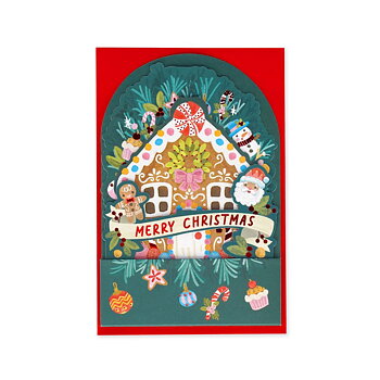 Popup Greeting card, Xmas, Gingerbread house, Merry Christmas (BGPXS0008)