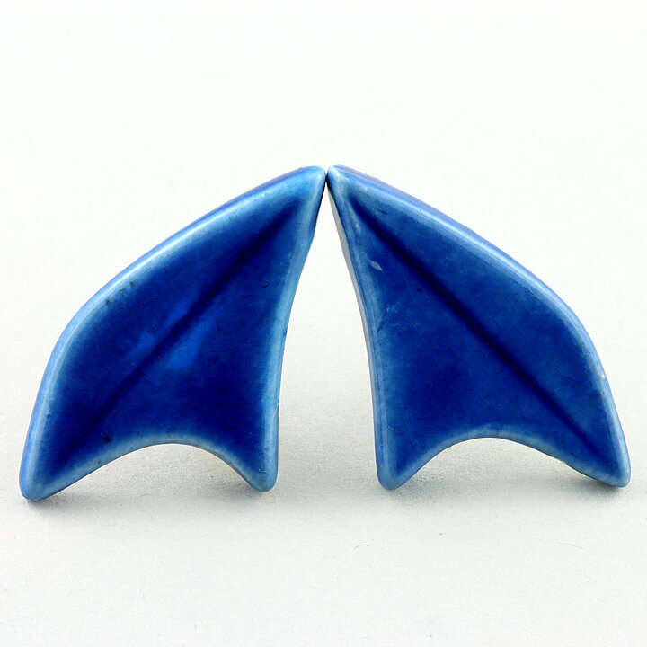 Carl-Harry Stålhane (1955) Blue Pottery Earrings from H55 Exhibition (2)