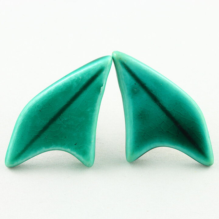 Carl-Harry Stålhane (1955) Green Pottery Earrings from H55 Exhibition (4)