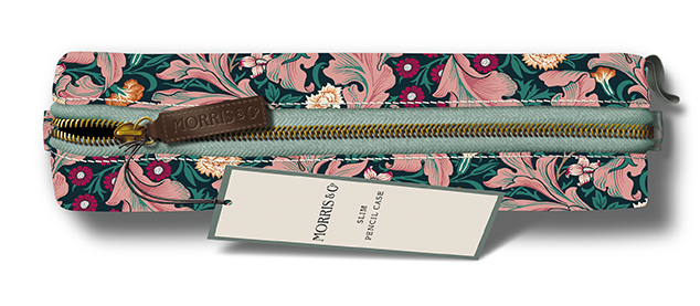Textured Pencil Case, Strawberry Thief Blush, William Morris