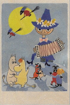 Moomin Wooden Card - Moomin & witches