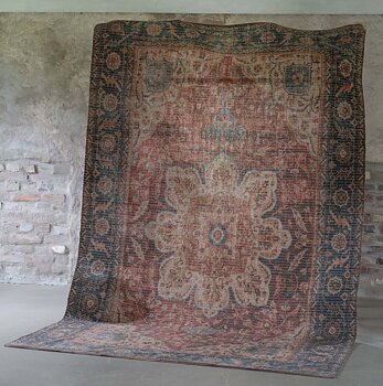 Matta Vintage Rustic Jute blandning lantlig stil Gårdsromantik