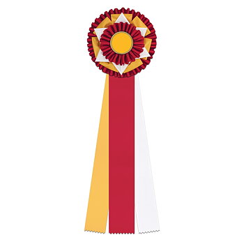 6244- Schleife blütenförmiger rosette sowie 2 normalen rosetten 3 bänder