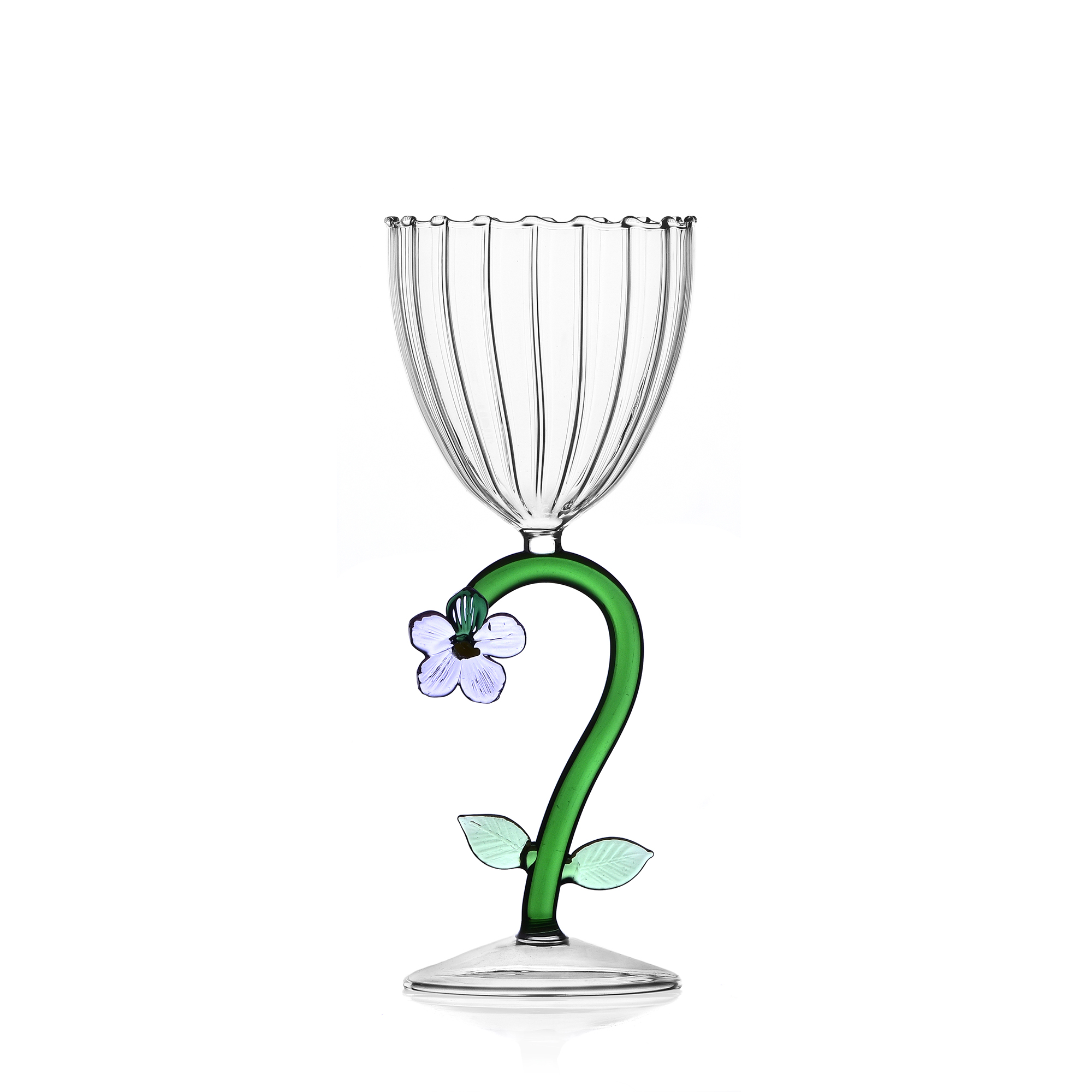 Botanica lila blomma vinglas