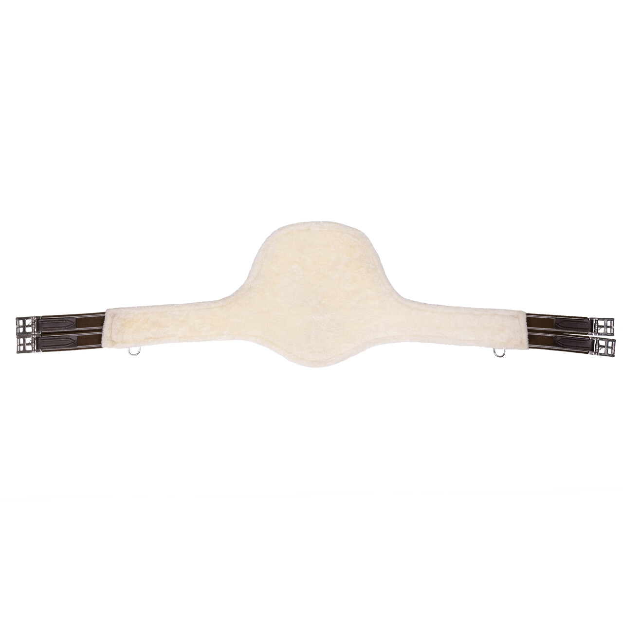 QHP Belly Guard Girth with Detachable Fur - Dark Brown - Anatomical