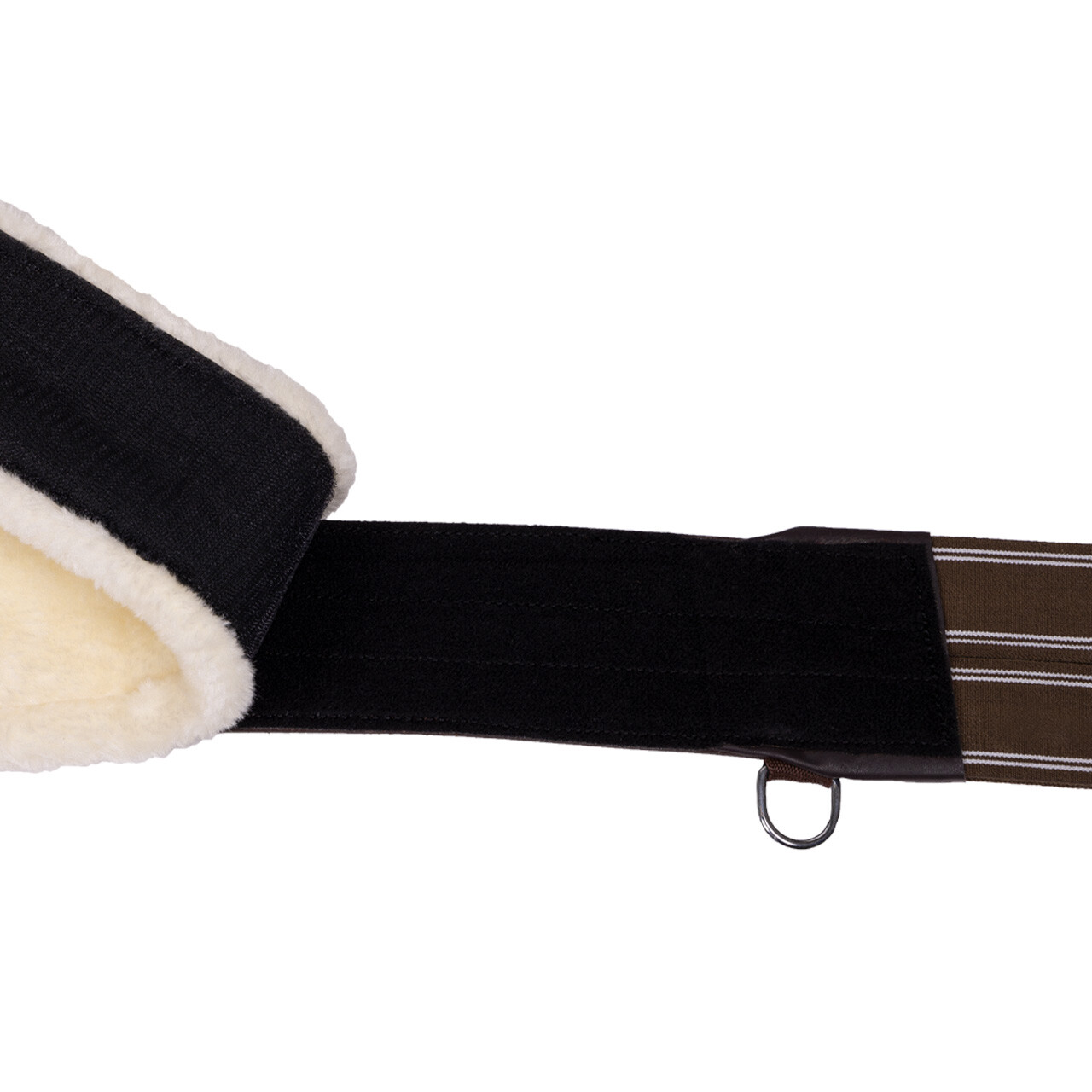 QHP Belly Guard Girth with Detachable Fur - Dark Brown - Robust