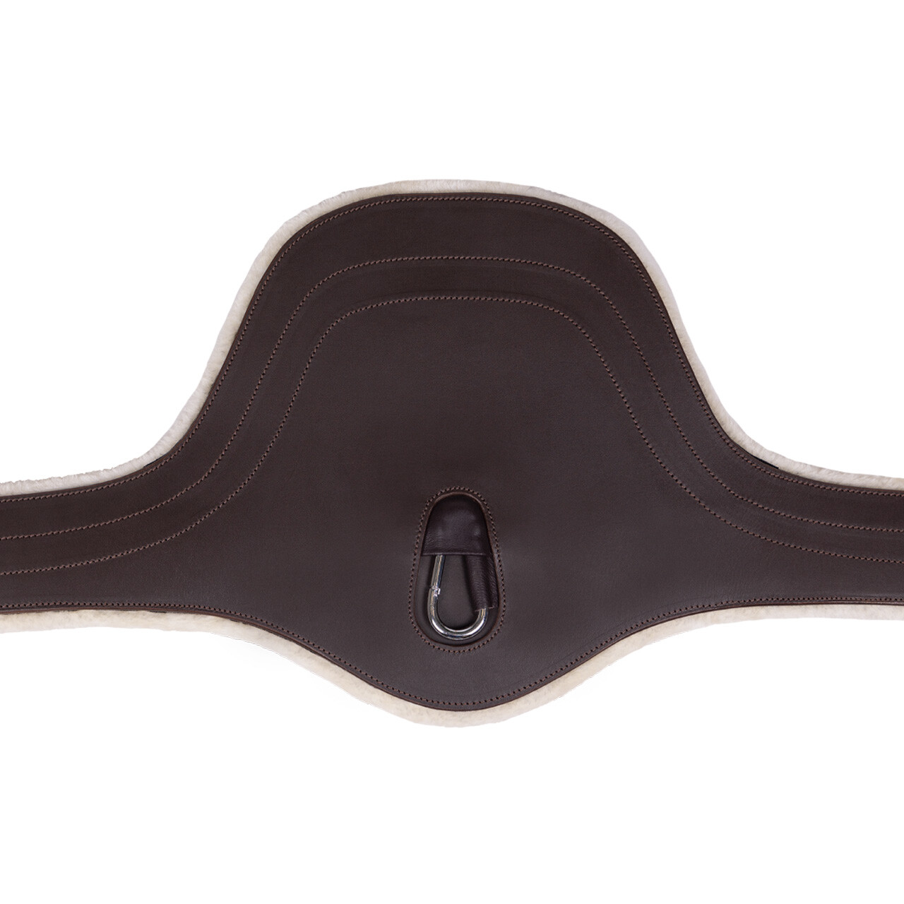 QHP Belly Guard Girth with Detachable Fur - Dark Brown