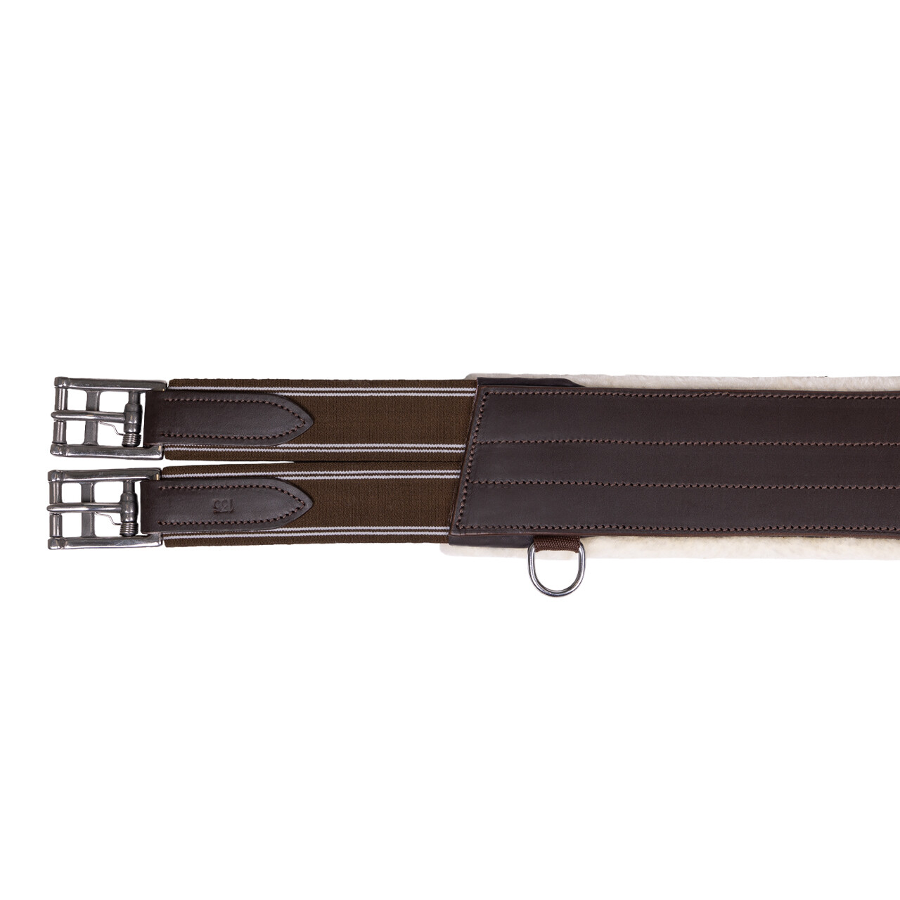 QHP Belly Guard Girth with Detachable Fur - Dark Brown - Freedom of movement