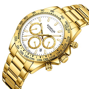 Kompass ChronoRace Gold White