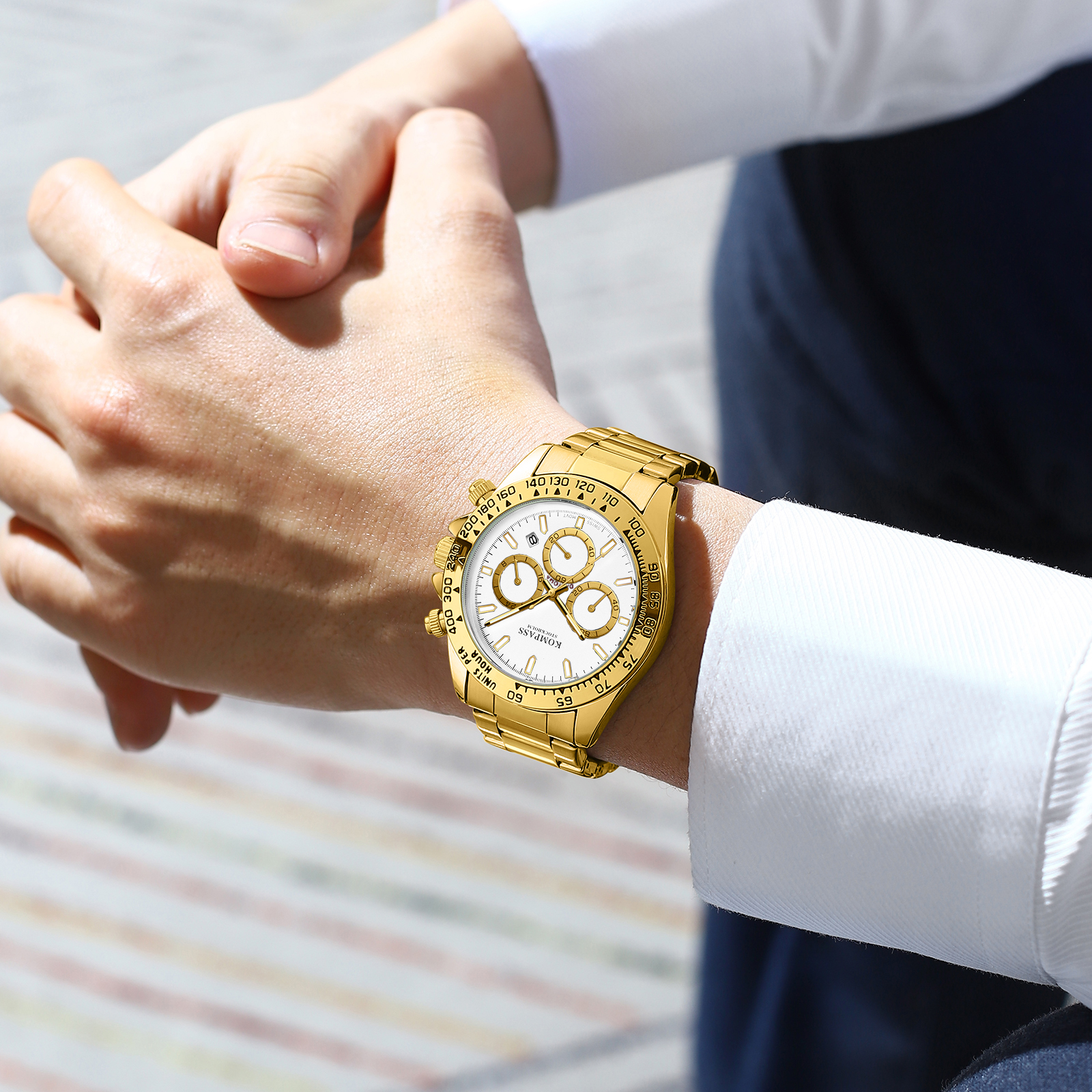 Kompass ChronoRace Gold White - 8