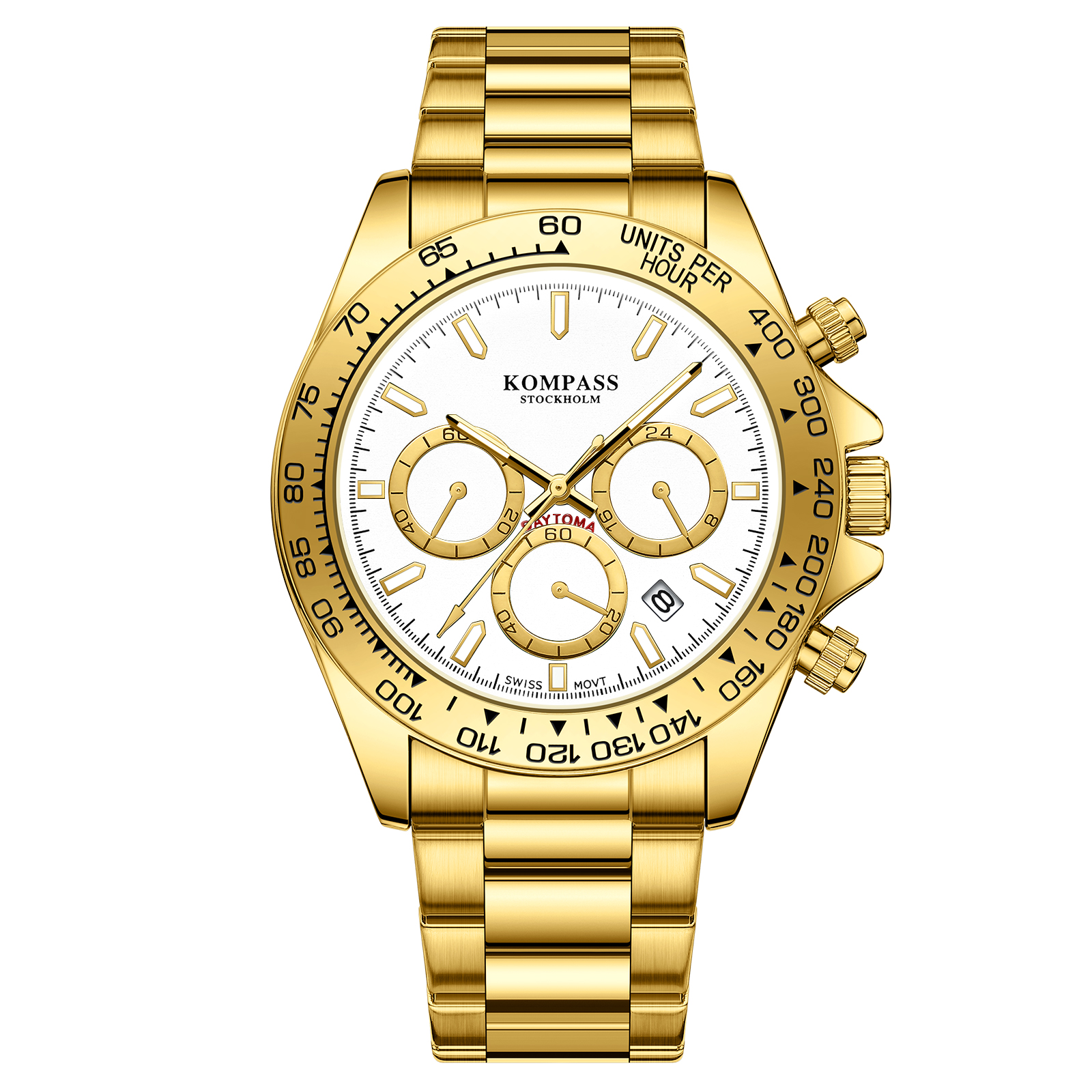 Kompass ChronoRace Gold White