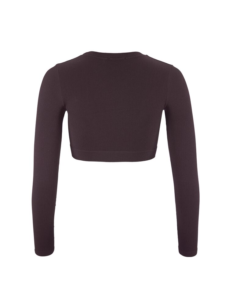 Collective Rib Cropped LS Top W - 17