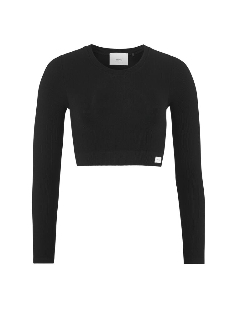 Collective Rib Cropped LS Top W - 20