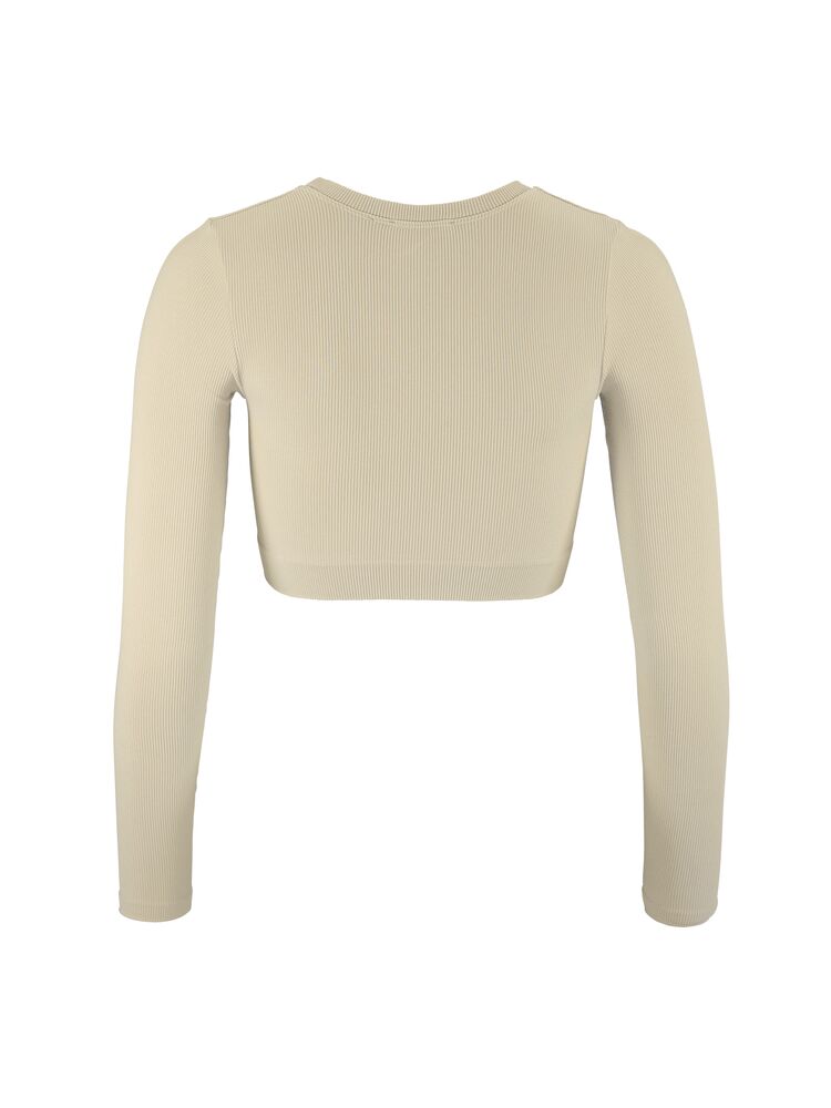 Collective Rib Cropped LS Top W - 19