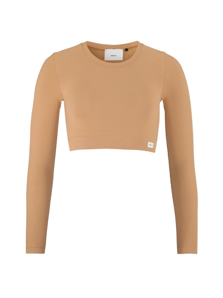 Collective Rib Cropped LS Top W - 14